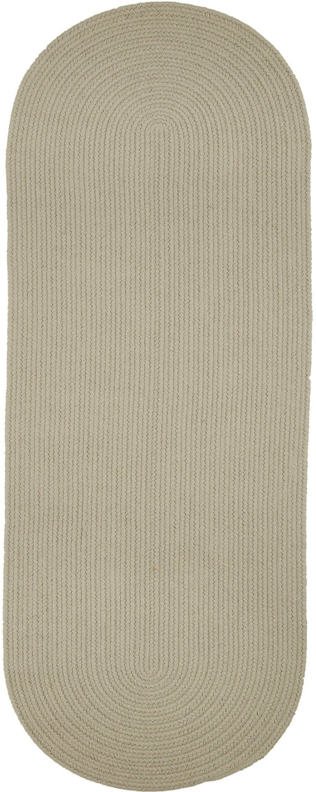 Rhody Rug Solid Poly S049 Pumice Braided Rug - Runner