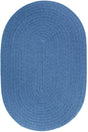Rhody Rug Solid Poly S052 French Blue Braided Rug - Oval