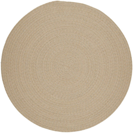 Rhody Rug Solid Wool S100 Sand Braided Rug - Round