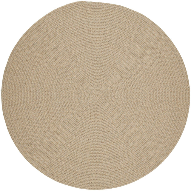 Rhody Rug Solid Wool S100 Sand Braided Rug - Round