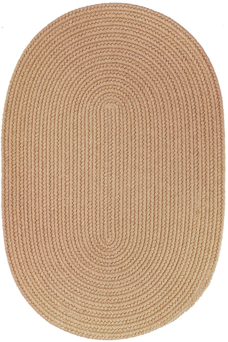 Rhody Rug Solid Wool S101 Wheat Braided Rug - Oval