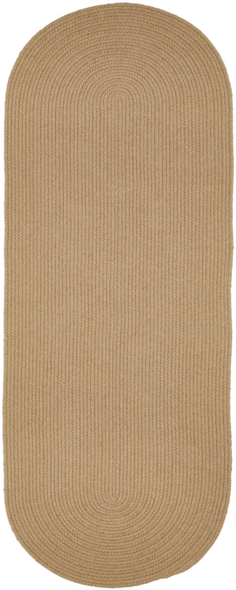 Rhody Rug Solid Wool S101 Wheat Braided Rug - Runner