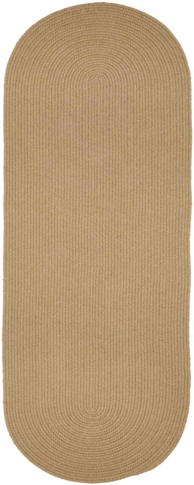 Rhody Rug Solid Wool S101 Wheat Braided Rug - Runner