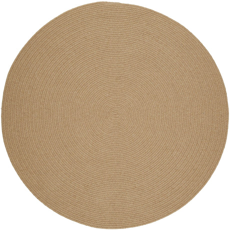 Rhody Rug Solid Wool S101 Wheat Braided Rug - Round