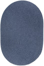 Rhody Rug Solid Wool S102 Sailor Blue Braided Rug - Oval