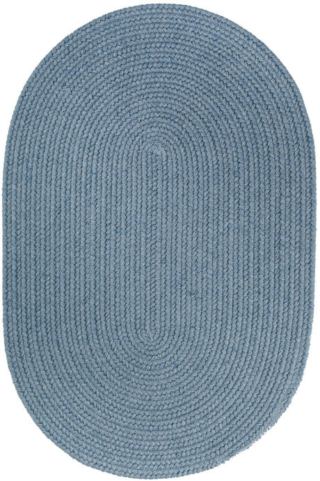 Rhody Rug Solid Wool S103 Blue Bonnet Braided Rug - Oval