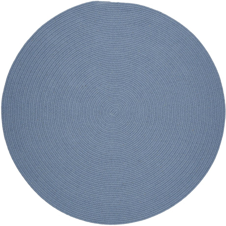 Rhody Rug Solid Wool S103 Blue Bonnet Braided Rug - Round