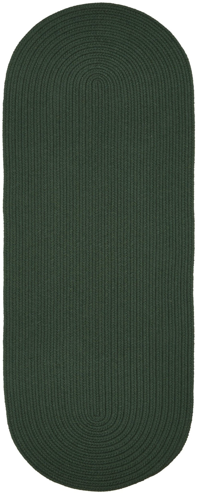 Rhody Rug Solid Wool S105 Hunter Green Braided Rug - Runner