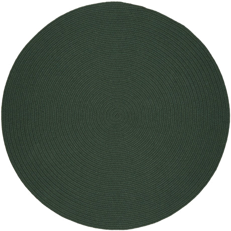 Rhody Rug Solid Wool S105 Hunter Green Braided Rug - Round