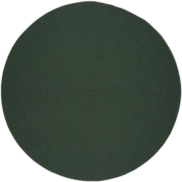 Rhody Rug Solid Wool S105 Hunter Green Braided Rug - Round
