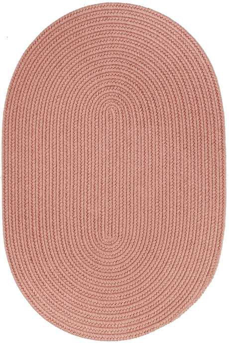 Rhody Rug Solid Wool S106 Old Rose Braided Rug - Oval