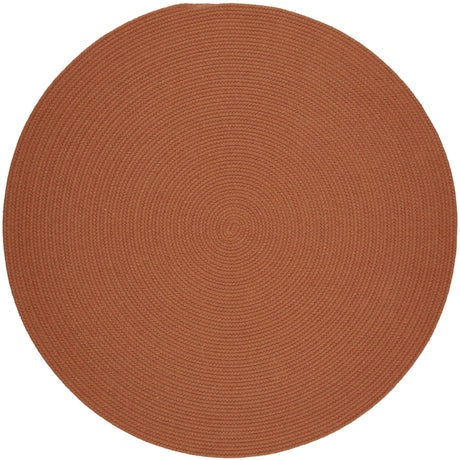 Rhody Rug Solid Wool S108 Terra Cotta Braided Rug - Round