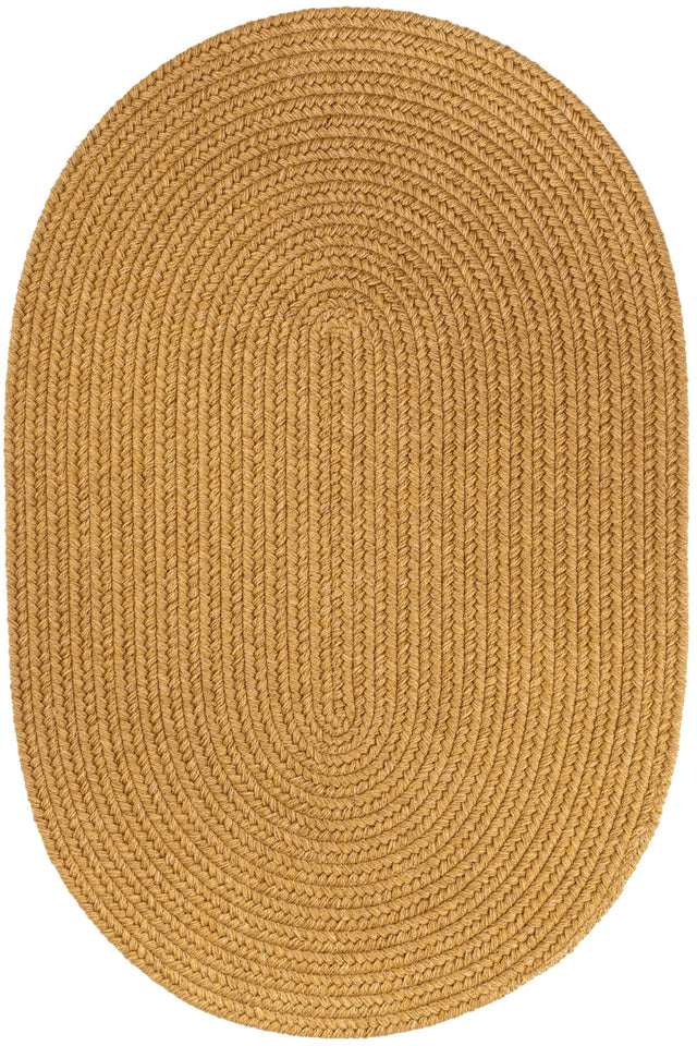 Rhody Rug Solid Wool S109 Vintage Gold Braided Rug - Oval
