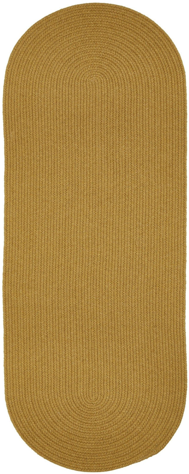 Rhody Rug Solid Wool S109 Vintage Gold Braided Rug - Runner