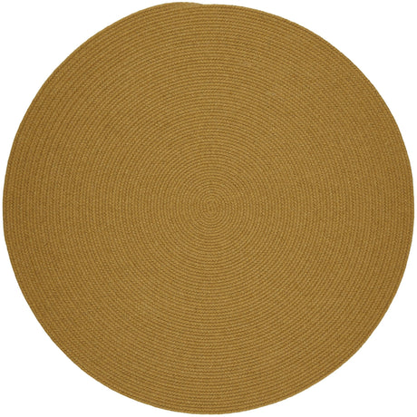 Rhody Rug Solid Wool S109 Vintage Gold Braided Rug - Round
