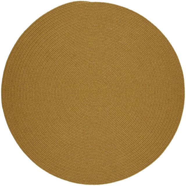 Rhody Rug Solid Wool S109 Vintage Gold Braided Rug - Round