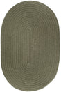 Rhody Rug Solid Wool S111 Moss Green Braided Rug - Oval