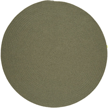 Rhody Rug Solid Wool S111 Moss Green Braided Rug - Round