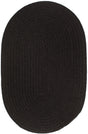 Rhody Rug Solid Wool S112 Black Braided Rug - Oval