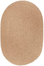 Rhody Rug Solid Wool S114 Taupe Braided Rug - Oval