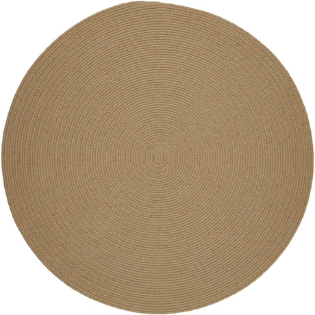 Rhody Rug Solid Wool S114 Taupe Braided Rug - Round