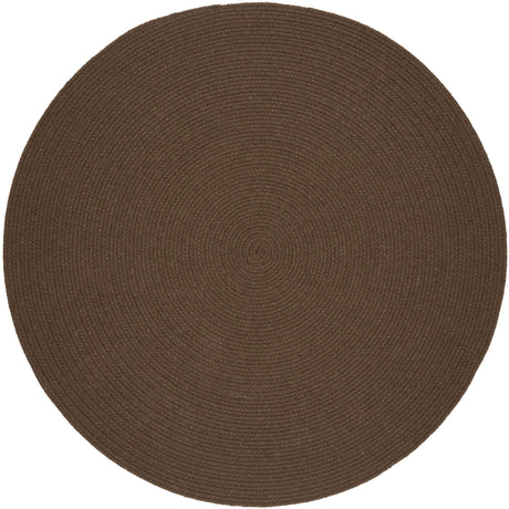 Rhody Rug Solid Wool S116 Walnut Braided Rug - Round