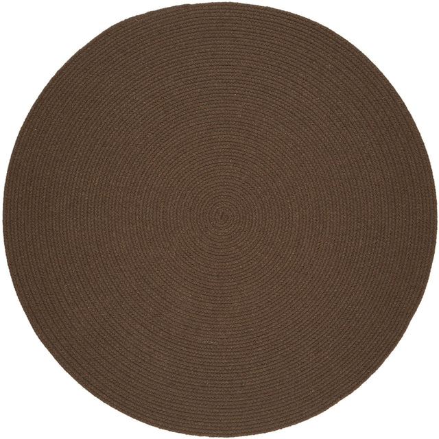 Rhody Rug Solid Wool S116 Walnut Braided Rug - Round