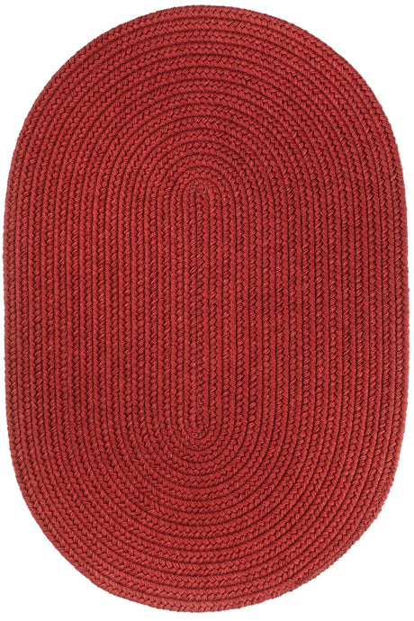 Rhody Rug Solid Wool S120 Scarlet Braided Rug - Oval