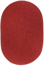 Rhody Rug Solid Wool S120 Scarlet Braided Rug - Oval