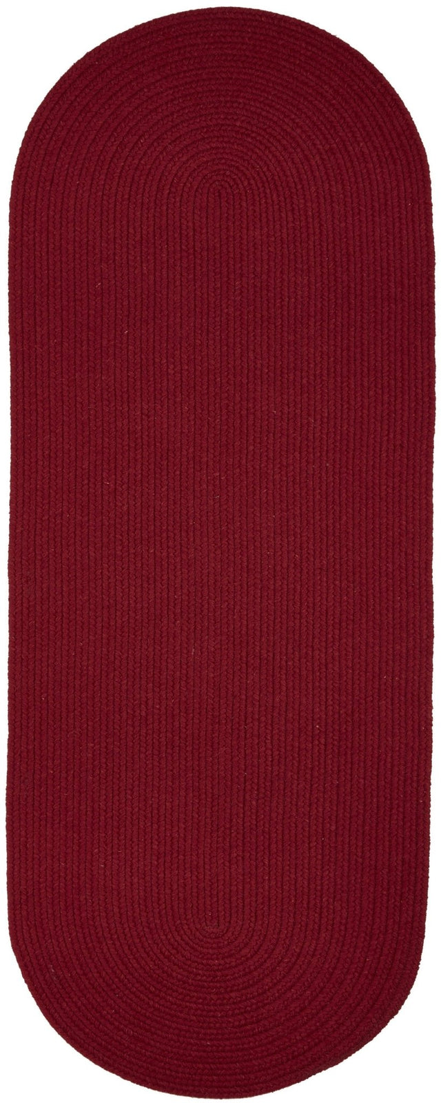 Rhody Rug Solid Wool S120 Scarlet Braided Rug - Runner