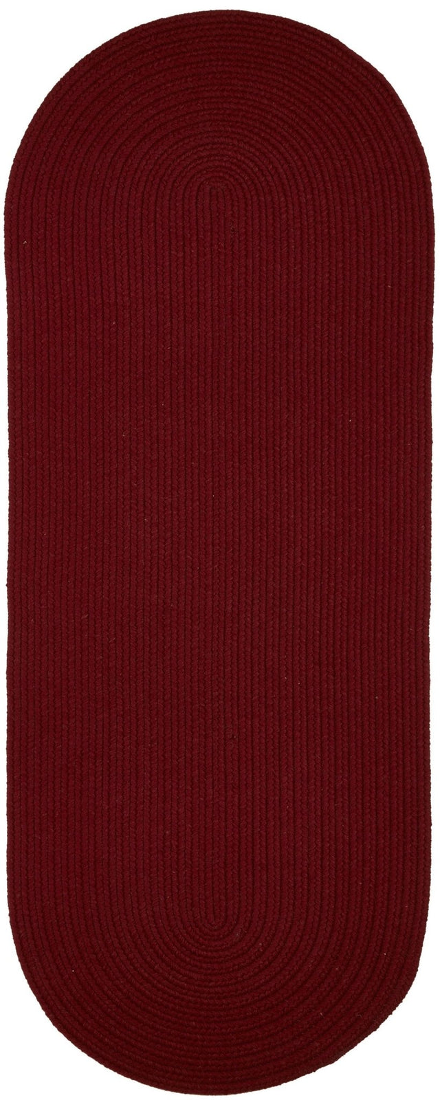 Rhody Rug Solid Wool S121 Barn Red Braided Rug - Runner