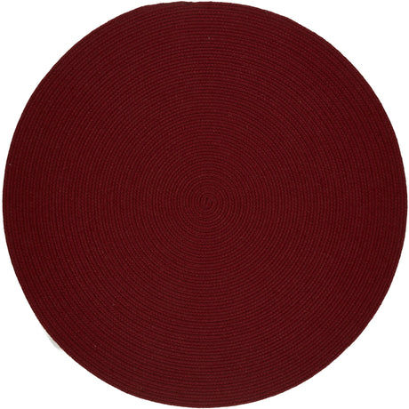 Rhody Rug Solid Wool S121 Barn Red Braided Rug - Round