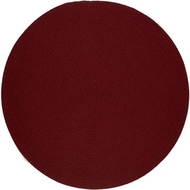 Rhody Rug Solid Wool S121 Barn Red Braided Rug - Round