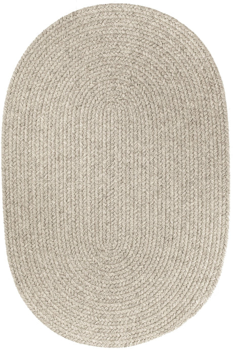 Rhody Rug Solid Wool S123 Lt. Gray Braided Rug - Oval