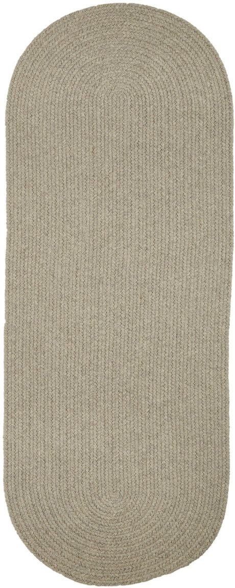 Rhody Rug Solid Wool S123 Lt. Gray Braided Rug - Runner
