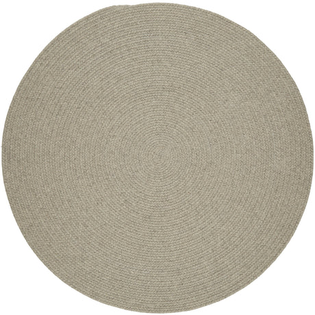 Rhody Rug Solid Wool S123 Lt. Gray Braided Rug - Round