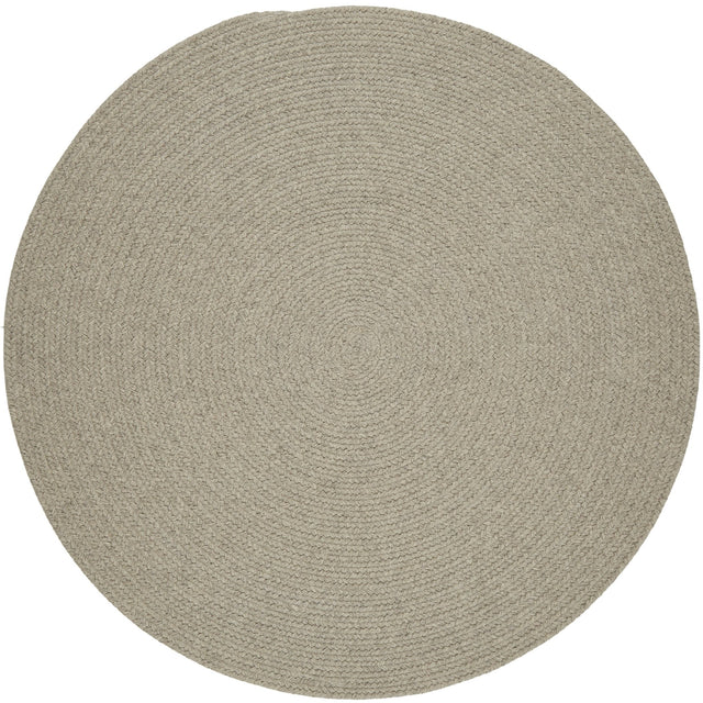 Rhody Rug Solid Wool S123 Lt. Gray Braided Rug - Round