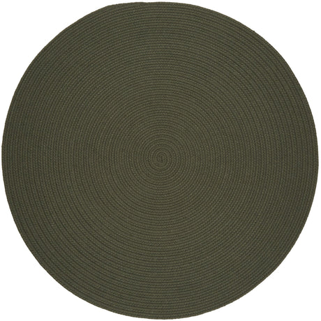 Rhody Rug Solid Wool S129 Dk. Sage Braided Rug - Round