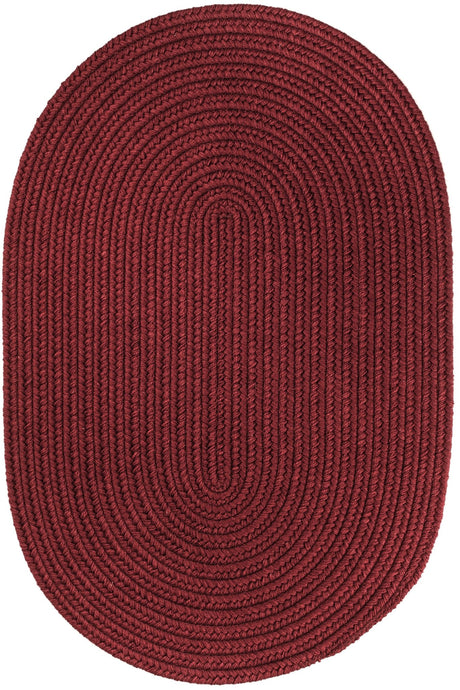 Rhody Rug Solid Wool S157 Red Wine Braided Rug - Oval