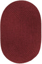 Rhody Rug Solid Wool S157 Red Wine Braided Rug - Oval