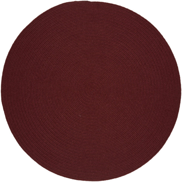 Rhody Rug Solid Wool S157 Red Wine Braided Rug - Round