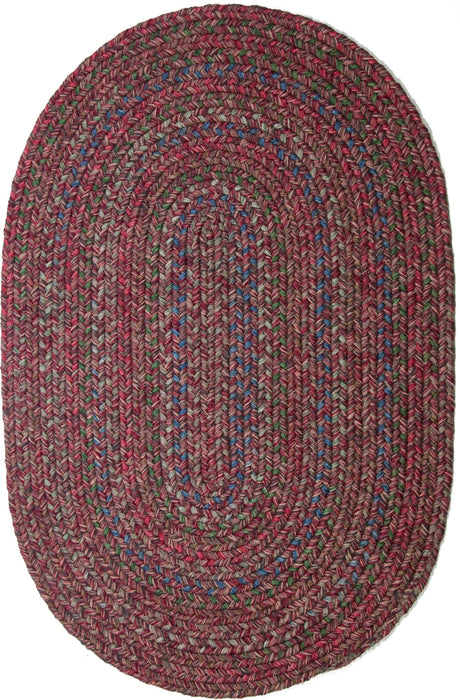 Rhody Rug Sophia SO45 Burgundy Red Braided Rug - Oval
