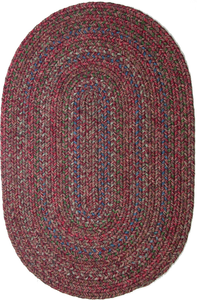 Rhody Rug Sophia SO45 Burgundy Red Braided Rug - Oval