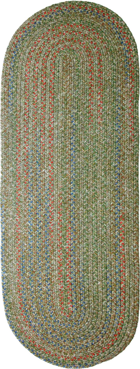 Rhody Rug Sophia SO65 Moss Green Braided Rug - Runner