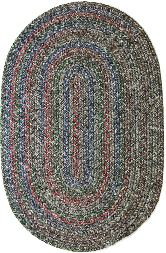 Rhody Rug Sophia SO85 Graphite Gray Braided Rug - Oval