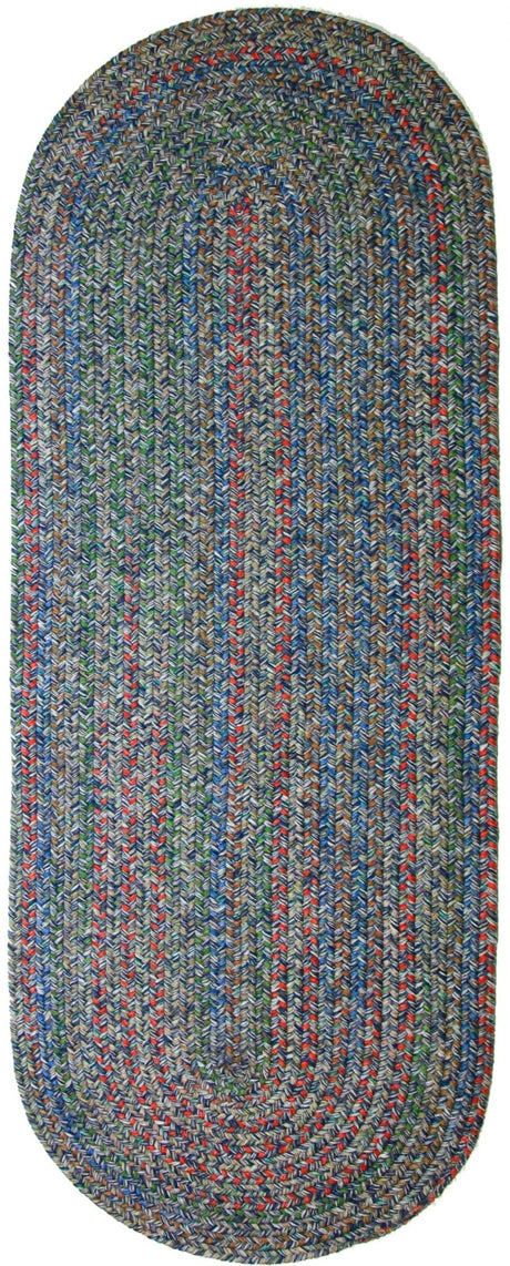 Rhody Rug Sophia SO95 Denim Blue Braided Rug - Runner