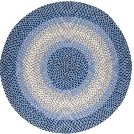 Rhody Rug Twin River TR12 Blue Multi Braided Rug - Round