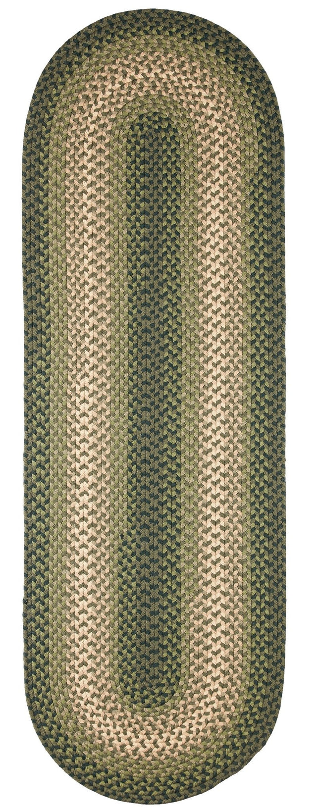 Rhody Rug Twin River TR22 Green Multi Braided Rug - Runner