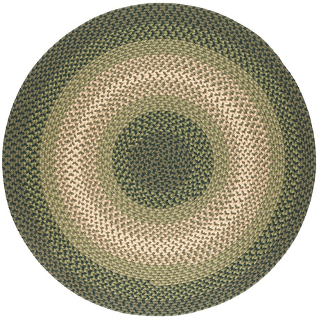 Rhody Rug Twin River TR22 Green Multi Braided Rug - Round
