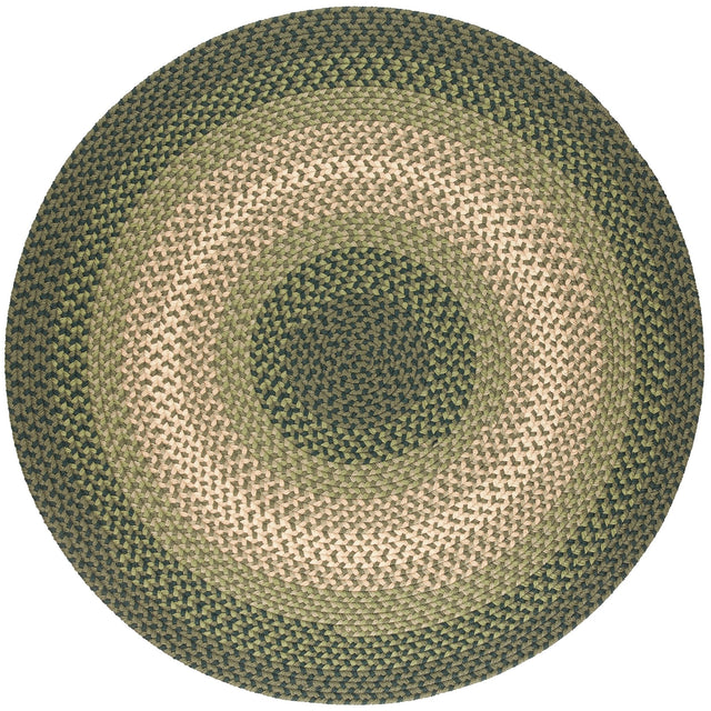 Rhody Rug Twin River TR22 Green Multi Braided Rug - Round